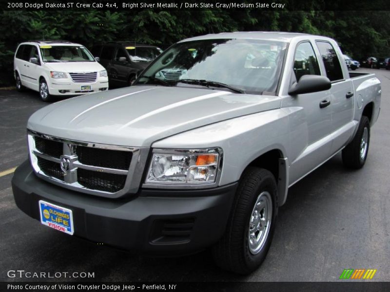 Bright Silver Metallic / Dark Slate Gray/Medium Slate Gray 2008 Dodge Dakota ST Crew Cab 4x4