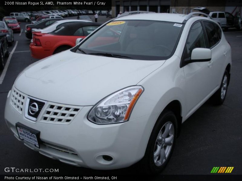 Phantom White Pearl / Gray 2008 Nissan Rogue SL AWD