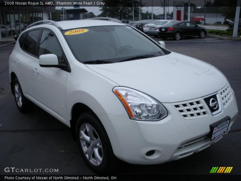 Phantom White Pearl / Gray 2008 Nissan Rogue SL AWD