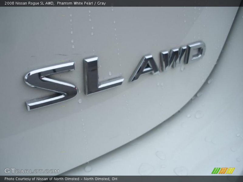 Phantom White Pearl / Gray 2008 Nissan Rogue SL AWD