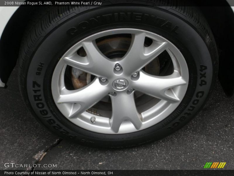 Phantom White Pearl / Gray 2008 Nissan Rogue SL AWD