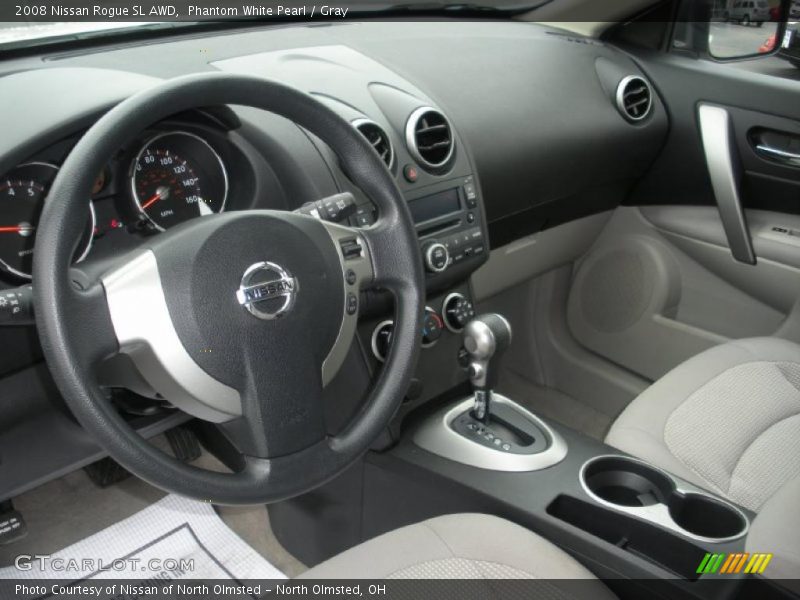 Phantom White Pearl / Gray 2008 Nissan Rogue SL AWD