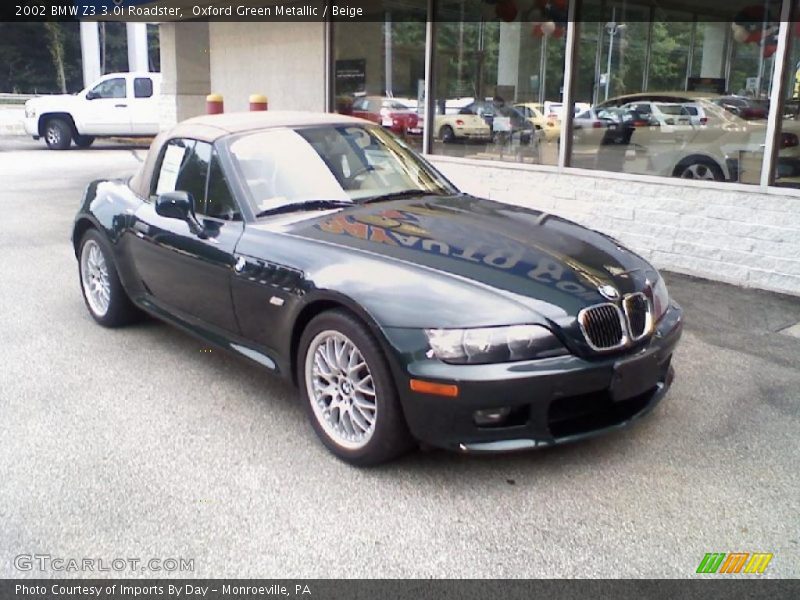 Oxford Green Metallic / Beige 2002 BMW Z3 3.0i Roadster