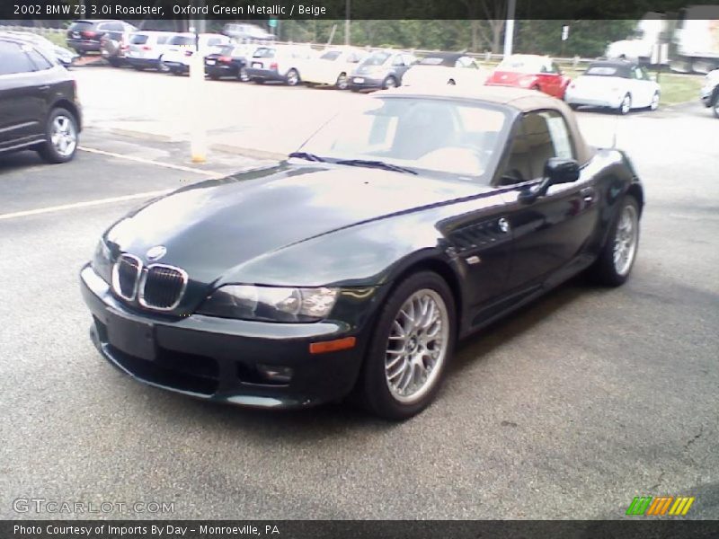 Oxford Green Metallic / Beige 2002 BMW Z3 3.0i Roadster