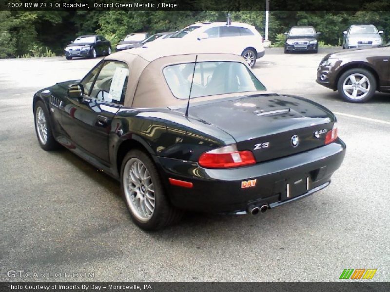 Oxford Green Metallic / Beige 2002 BMW Z3 3.0i Roadster