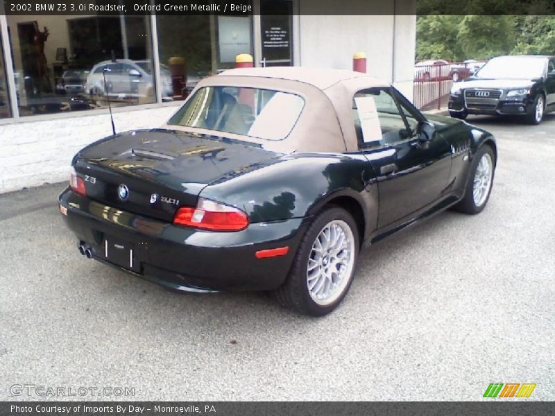 Oxford Green Metallic / Beige 2002 BMW Z3 3.0i Roadster