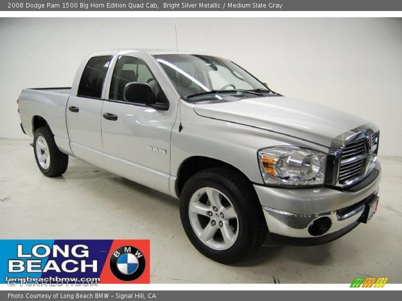 Bright Silver Metallic / Medium Slate Gray 2008 Dodge Ram 1500 Big Horn Edition Quad Cab