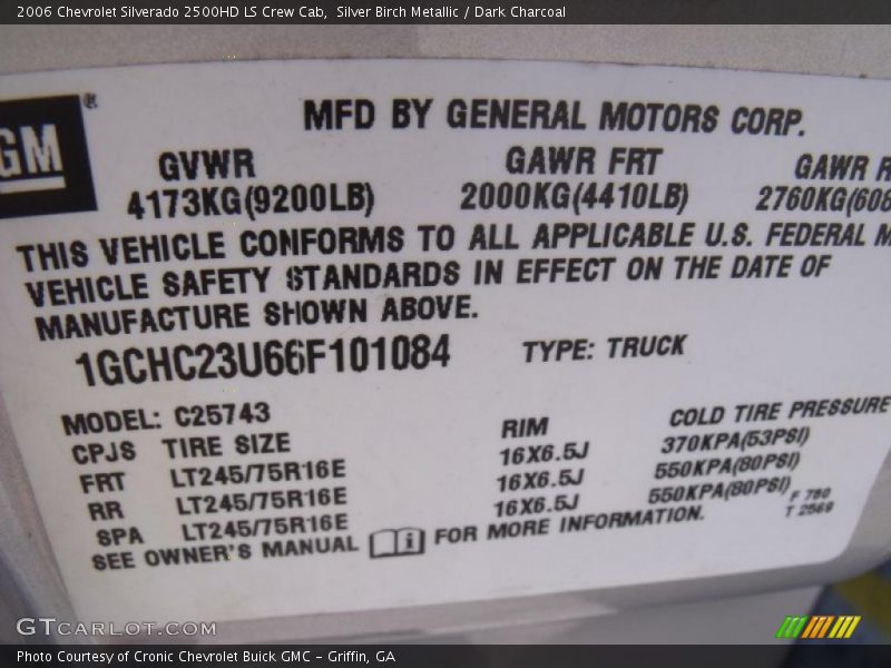 Silver Birch Metallic / Dark Charcoal 2006 Chevrolet Silverado 2500HD LS Crew Cab