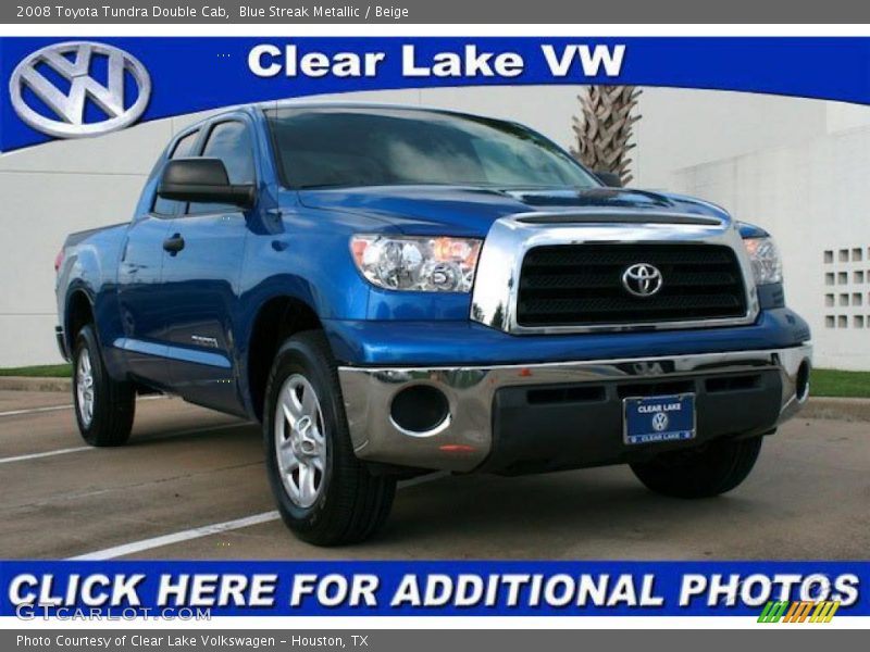 Blue Streak Metallic / Beige 2008 Toyota Tundra Double Cab