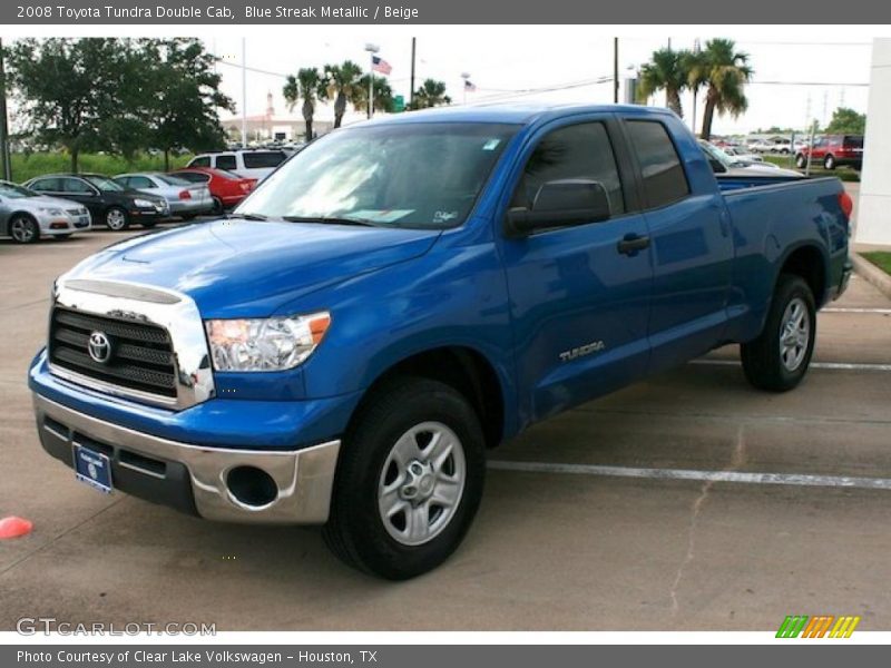 Blue Streak Metallic / Beige 2008 Toyota Tundra Double Cab