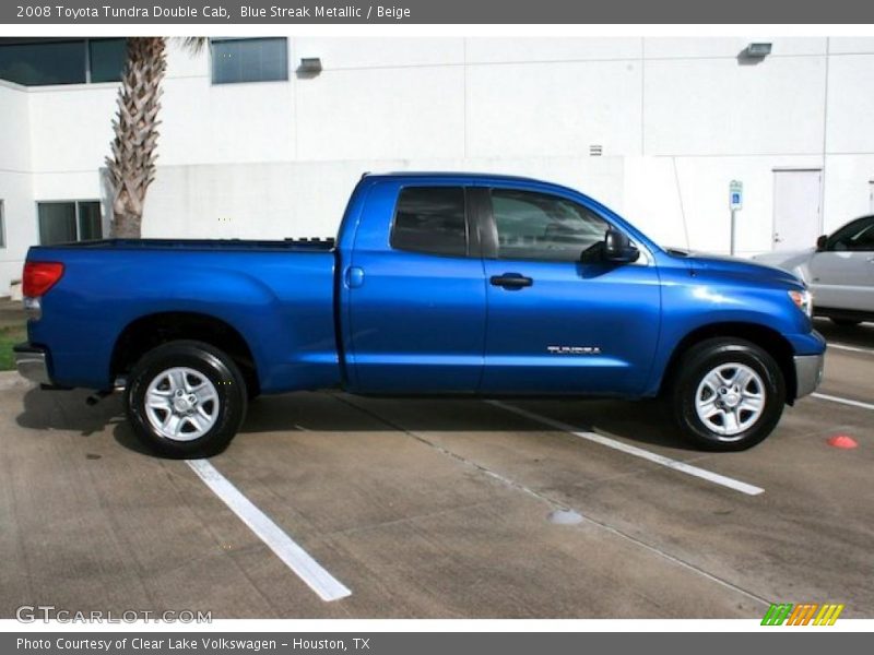 Blue Streak Metallic / Beige 2008 Toyota Tundra Double Cab