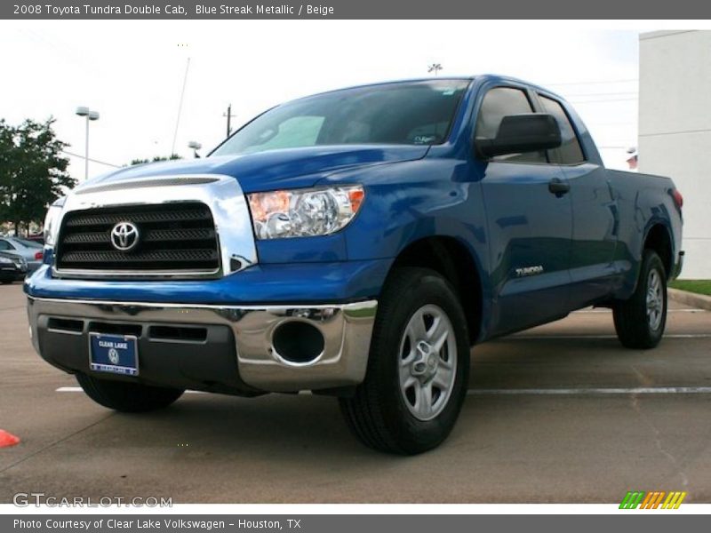 Blue Streak Metallic / Beige 2008 Toyota Tundra Double Cab