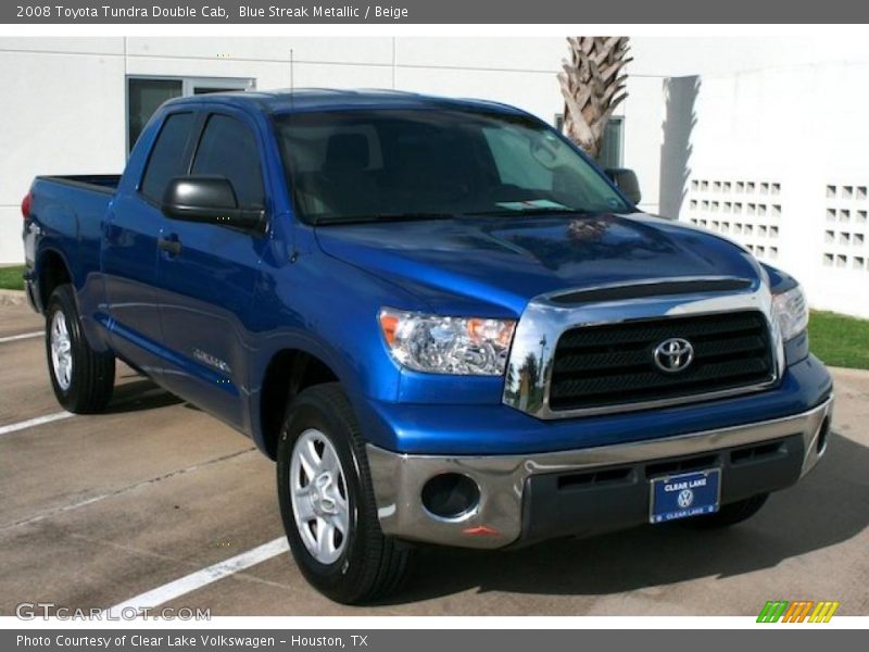 Blue Streak Metallic / Beige 2008 Toyota Tundra Double Cab
