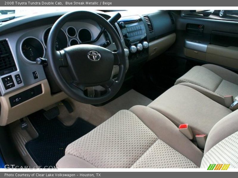 Blue Streak Metallic / Beige 2008 Toyota Tundra Double Cab