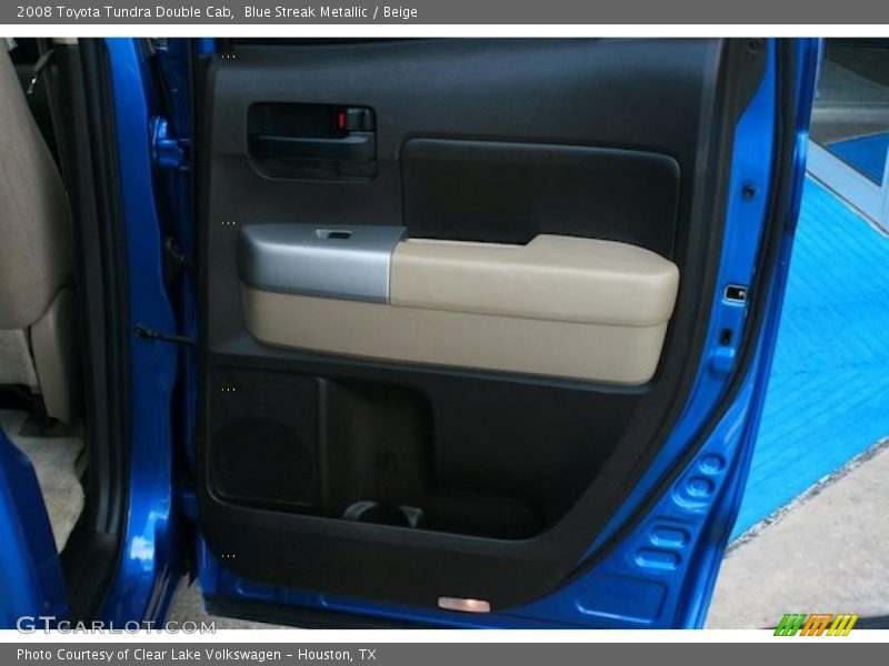 Blue Streak Metallic / Beige 2008 Toyota Tundra Double Cab