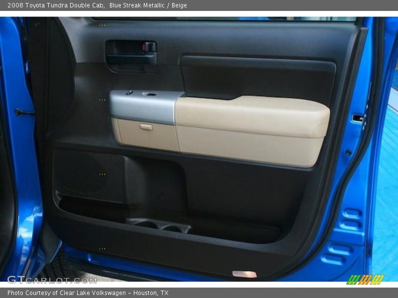 Blue Streak Metallic / Beige 2008 Toyota Tundra Double Cab