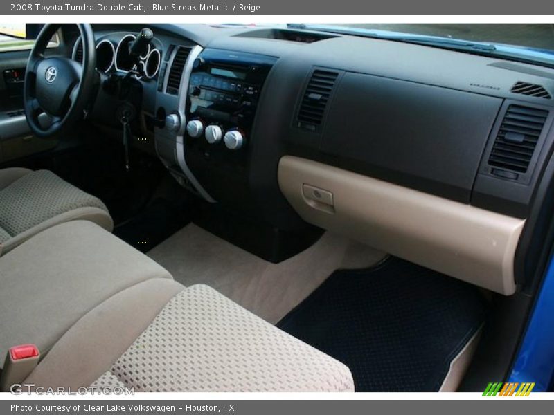 Blue Streak Metallic / Beige 2008 Toyota Tundra Double Cab