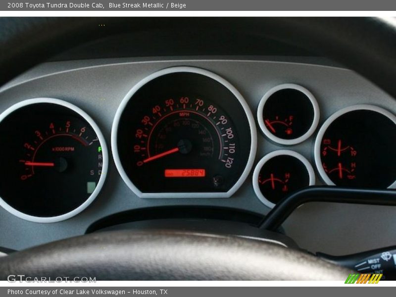 Blue Streak Metallic / Beige 2008 Toyota Tundra Double Cab