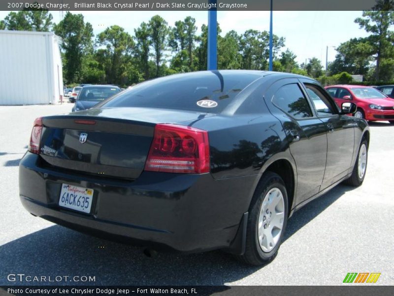 Brilliant Black Crystal Pearl / Dark Slate Gray/Light Graystone 2007 Dodge Charger