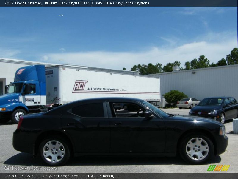 Brilliant Black Crystal Pearl / Dark Slate Gray/Light Graystone 2007 Dodge Charger