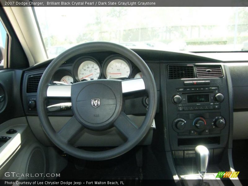 Brilliant Black Crystal Pearl / Dark Slate Gray/Light Graystone 2007 Dodge Charger