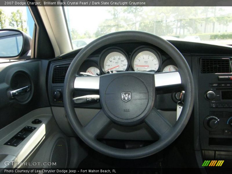 Brilliant Black Crystal Pearl / Dark Slate Gray/Light Graystone 2007 Dodge Charger