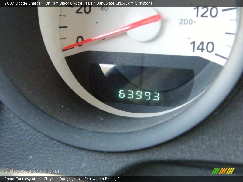 Brilliant Black Crystal Pearl / Dark Slate Gray/Light Graystone 2007 Dodge Charger
