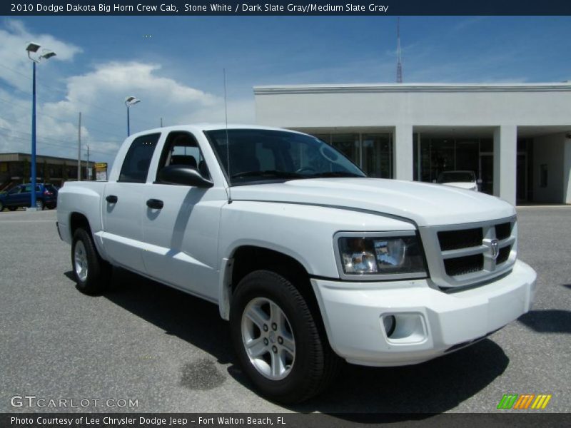 Stone White / Dark Slate Gray/Medium Slate Gray 2010 Dodge Dakota Big Horn Crew Cab