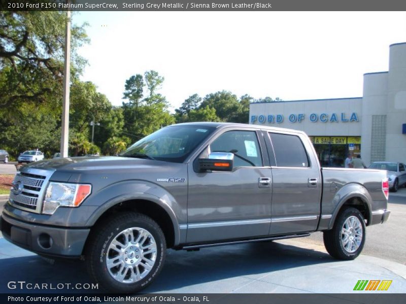Sterling Grey Metallic / Sienna Brown Leather/Black 2010 Ford F150 Platinum SuperCrew