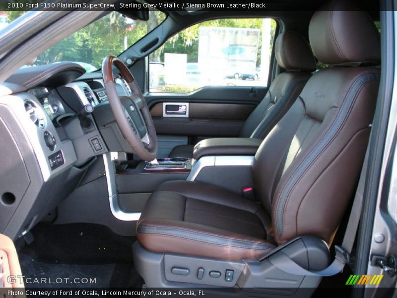 Sterling Grey Metallic / Sienna Brown Leather/Black 2010 Ford F150 Platinum SuperCrew