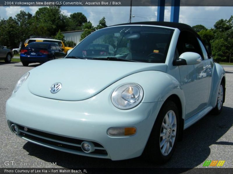 Aquarius Blue / Black 2004 Volkswagen New Beetle GLS Convertible