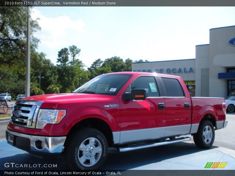 Vermillion Red / Medium Stone 2010 Ford F150 XLT SuperCrew