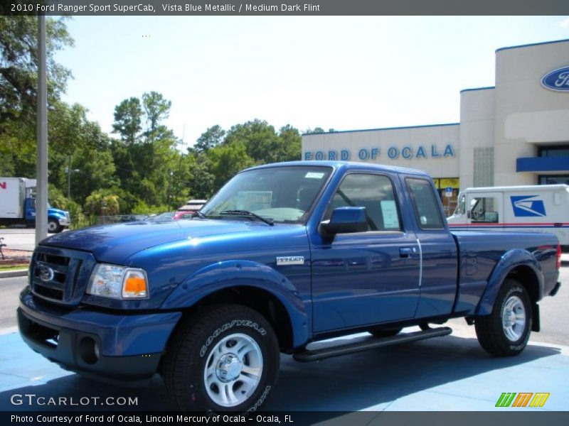 Vista Blue Metallic / Medium Dark Flint 2010 Ford Ranger Sport SuperCab