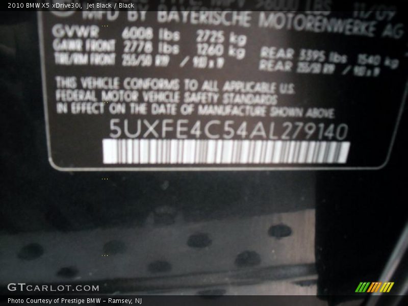 Jet Black / Black 2010 BMW X5 xDrive30i