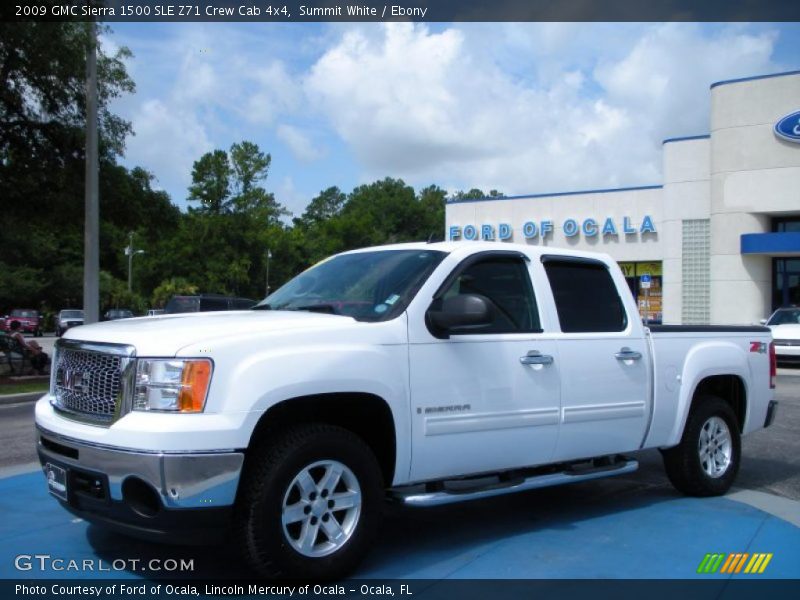 Summit White / Ebony 2009 GMC Sierra 1500 SLE Z71 Crew Cab 4x4