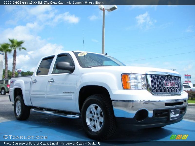 Summit White / Ebony 2009 GMC Sierra 1500 SLE Z71 Crew Cab 4x4