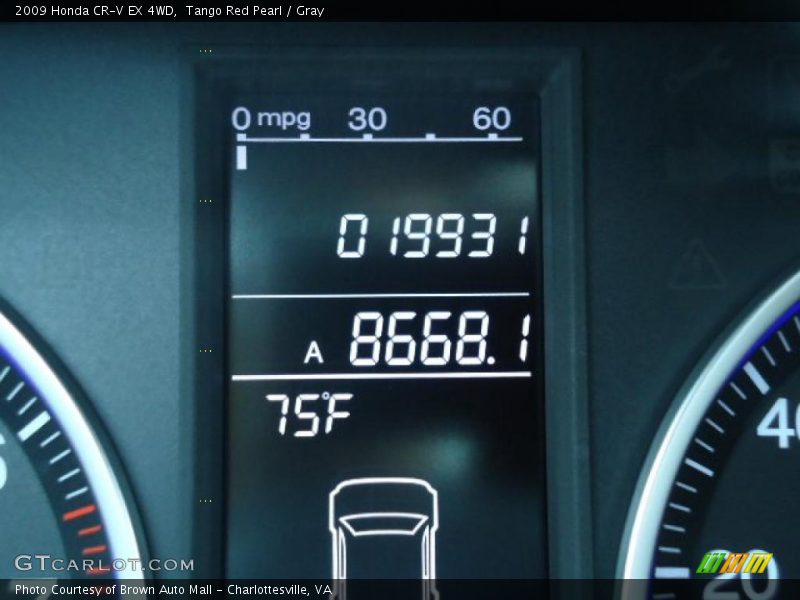 Tango Red Pearl / Gray 2009 Honda CR-V EX 4WD