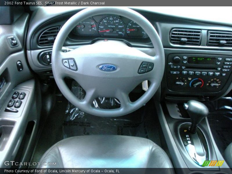 Silver Frost Metallic / Dark Charcoal 2002 Ford Taurus SES