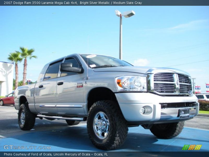 Bright Silver Metallic / Medium Slate Gray 2007 Dodge Ram 3500 Laramie Mega Cab 4x4