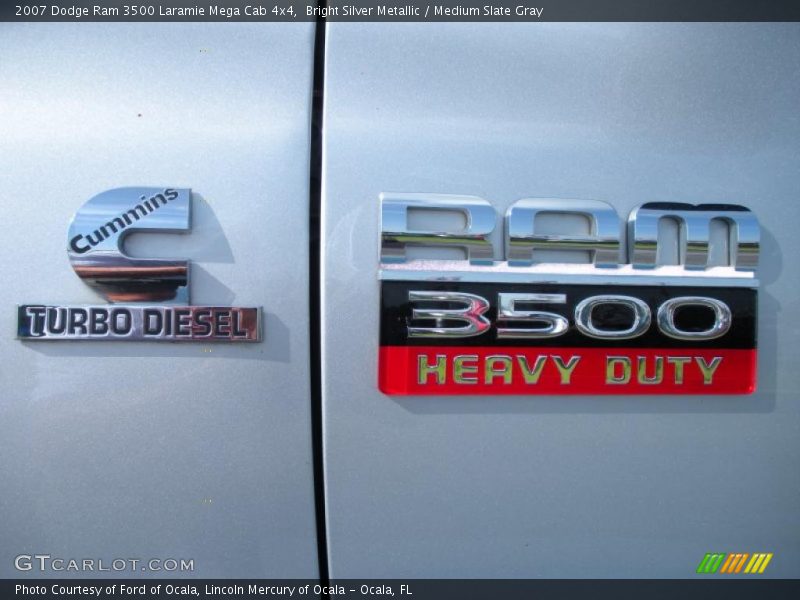 Bright Silver Metallic / Medium Slate Gray 2007 Dodge Ram 3500 Laramie Mega Cab 4x4