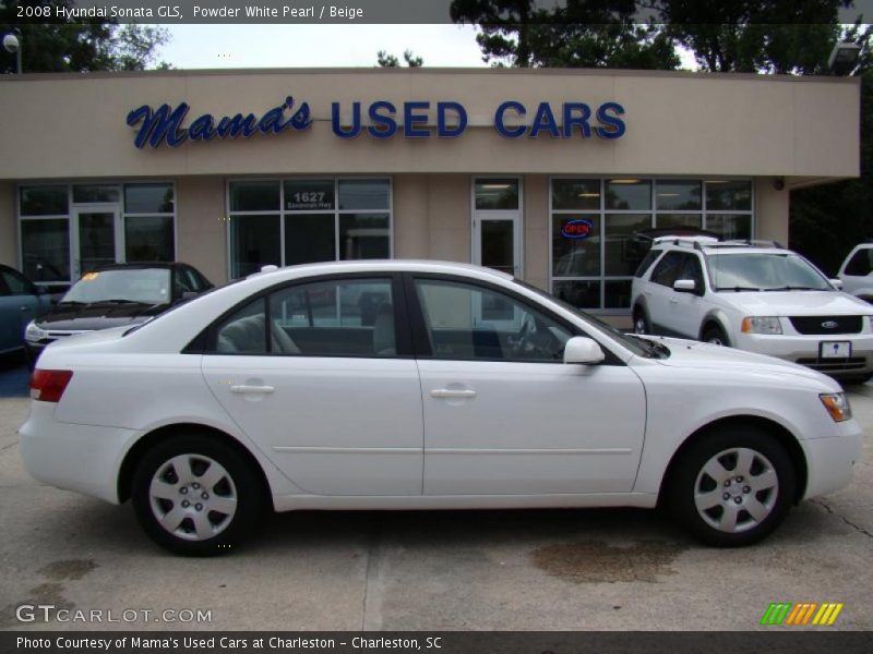 Powder White Pearl / Beige 2008 Hyundai Sonata GLS