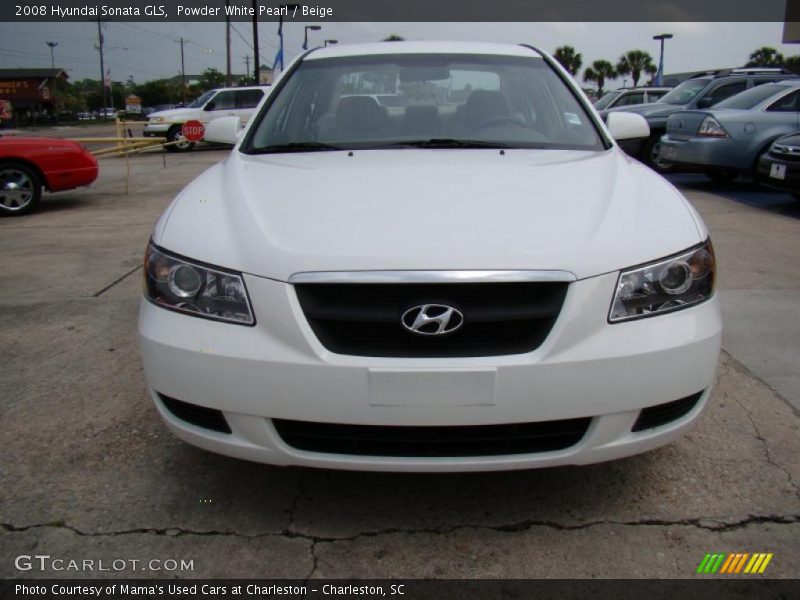 Powder White Pearl / Beige 2008 Hyundai Sonata GLS