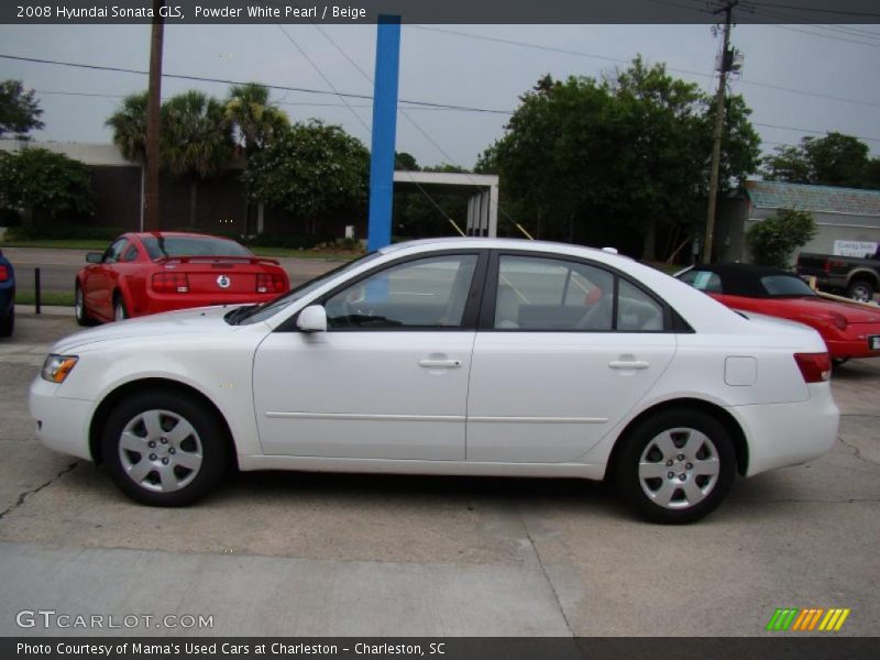 Powder White Pearl / Beige 2008 Hyundai Sonata GLS