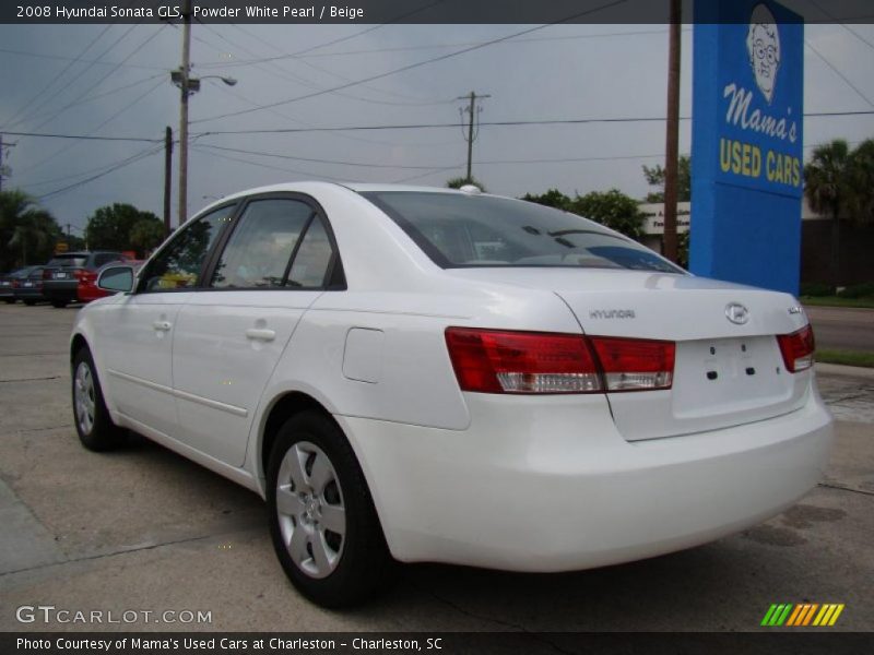 Powder White Pearl / Beige 2008 Hyundai Sonata GLS