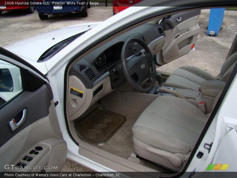 Powder White Pearl / Beige 2008 Hyundai Sonata GLS