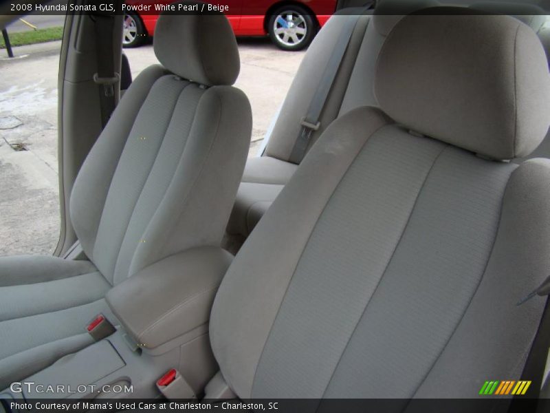 Powder White Pearl / Beige 2008 Hyundai Sonata GLS