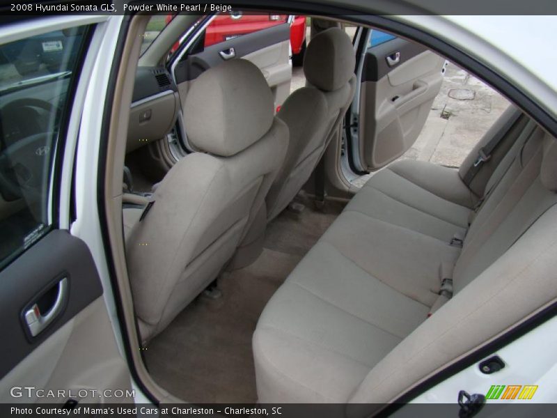 Powder White Pearl / Beige 2008 Hyundai Sonata GLS