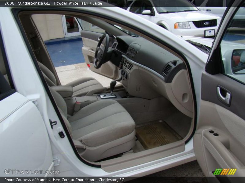 Powder White Pearl / Beige 2008 Hyundai Sonata GLS