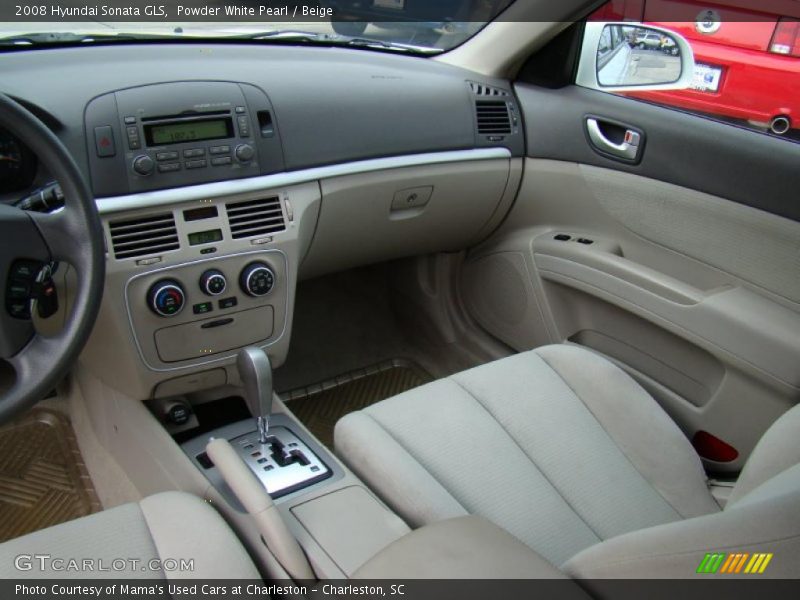 Powder White Pearl / Beige 2008 Hyundai Sonata GLS