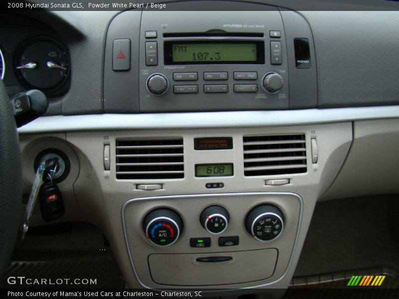 Powder White Pearl / Beige 2008 Hyundai Sonata GLS